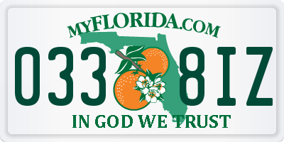 FL license plate 0338IZ