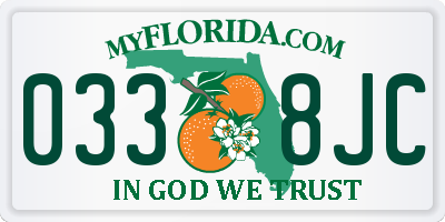FL license plate 0338JC
