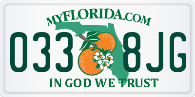 FL license plate 0338JG