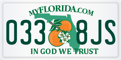FL license plate 0338JS