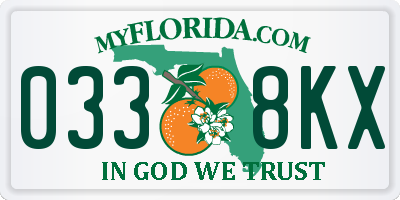 FL license plate 0338KX