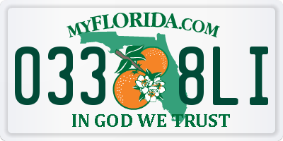 FL license plate 0338LI