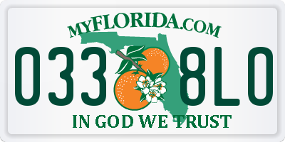FL license plate 0338LO