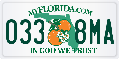 FL license plate 0338MA