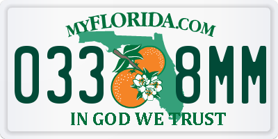 FL license plate 0338MM