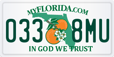 FL license plate 0338MU