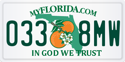 FL license plate 0338MW
