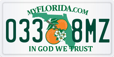 FL license plate 0338MZ