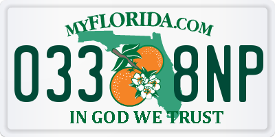 FL license plate 0338NP