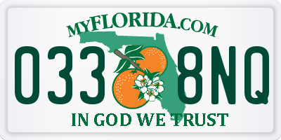 FL license plate 0338NQ