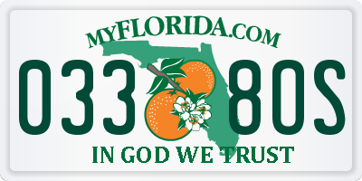 FL license plate 0338OS