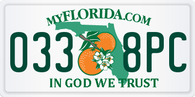 FL license plate 0338PC