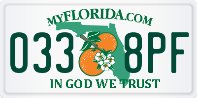 FL license plate 0338PF