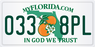 FL license plate 0338PL