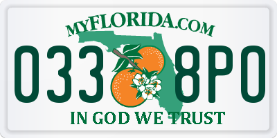 FL license plate 0338PO