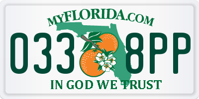 FL license plate 0338PP