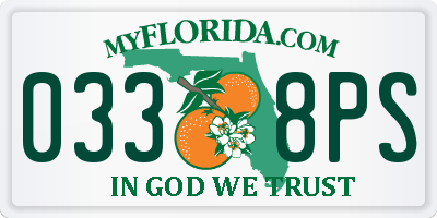 FL license plate 0338PS