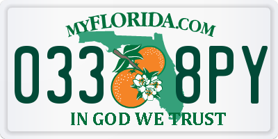 FL license plate 0338PY