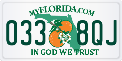 FL license plate 0338QJ