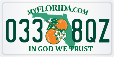 FL license plate 0338QZ