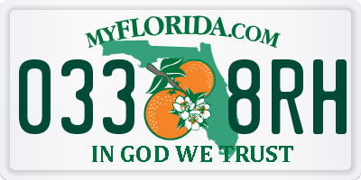FL license plate 0338RH