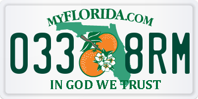 FL license plate 0338RM