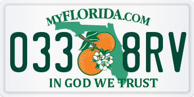 FL license plate 0338RV