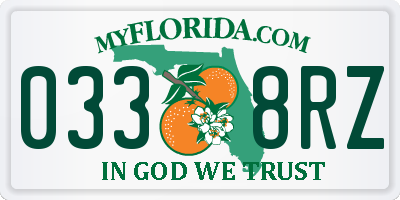 FL license plate 0338RZ