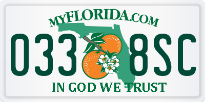 FL license plate 0338SC