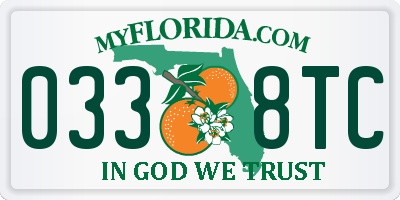 FL license plate 0338TC
