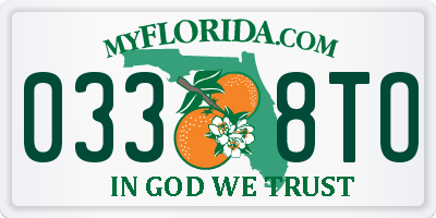 FL license plate 0338TO