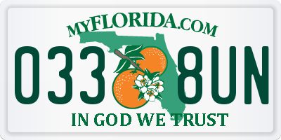 FL license plate 0338UN