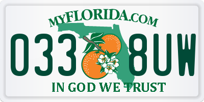 FL license plate 0338UW