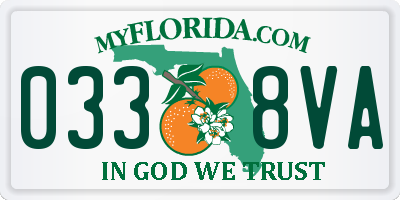 FL license plate 0338VA