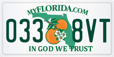 FL license plate 0338VT