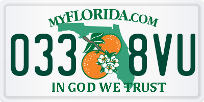 FL license plate 0338VU