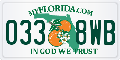 FL license plate 0338WB