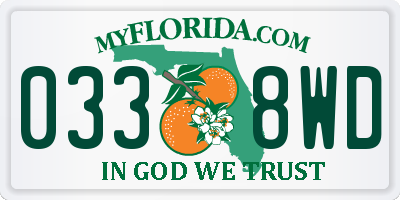 FL license plate 0338WD