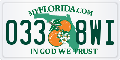 FL license plate 0338WI