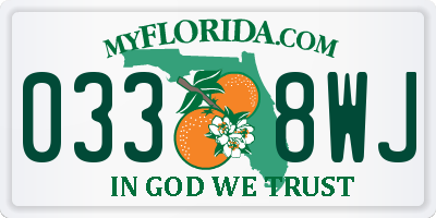 FL license plate 0338WJ