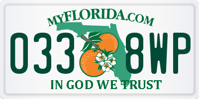 FL license plate 0338WP
