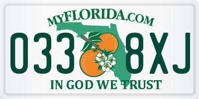 FL license plate 0338XJ