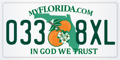 FL license plate 0338XL