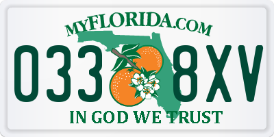 FL license plate 0338XV