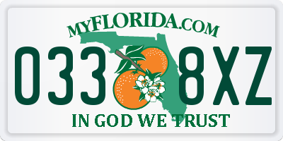 FL license plate 0338XZ