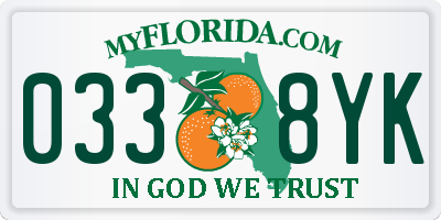 FL license plate 0338YK