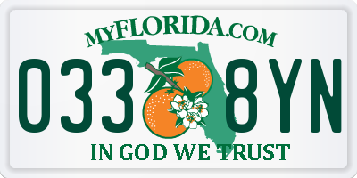 FL license plate 0338YN