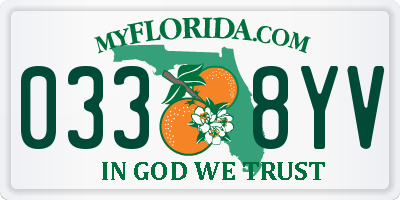 FL license plate 0338YV