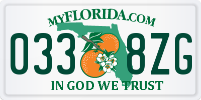 FL license plate 0338ZG