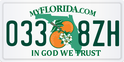 FL license plate 0338ZH